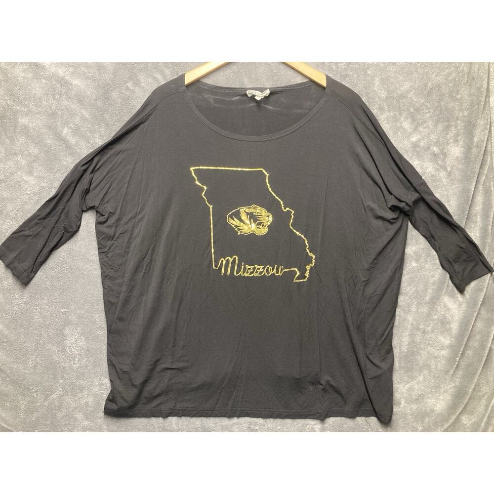 Mizzou Tigers Graphic Print Oversized Woman Shirt S Lagenlook Made of Bamboo Fan
